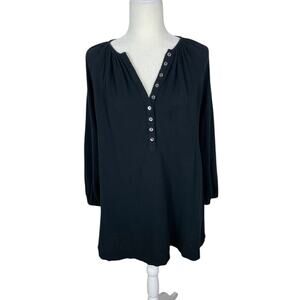 Hatch Maternity Katia Cotton Gauze Lightweight Tunic Mini Dress Black Sz 0 Chic
